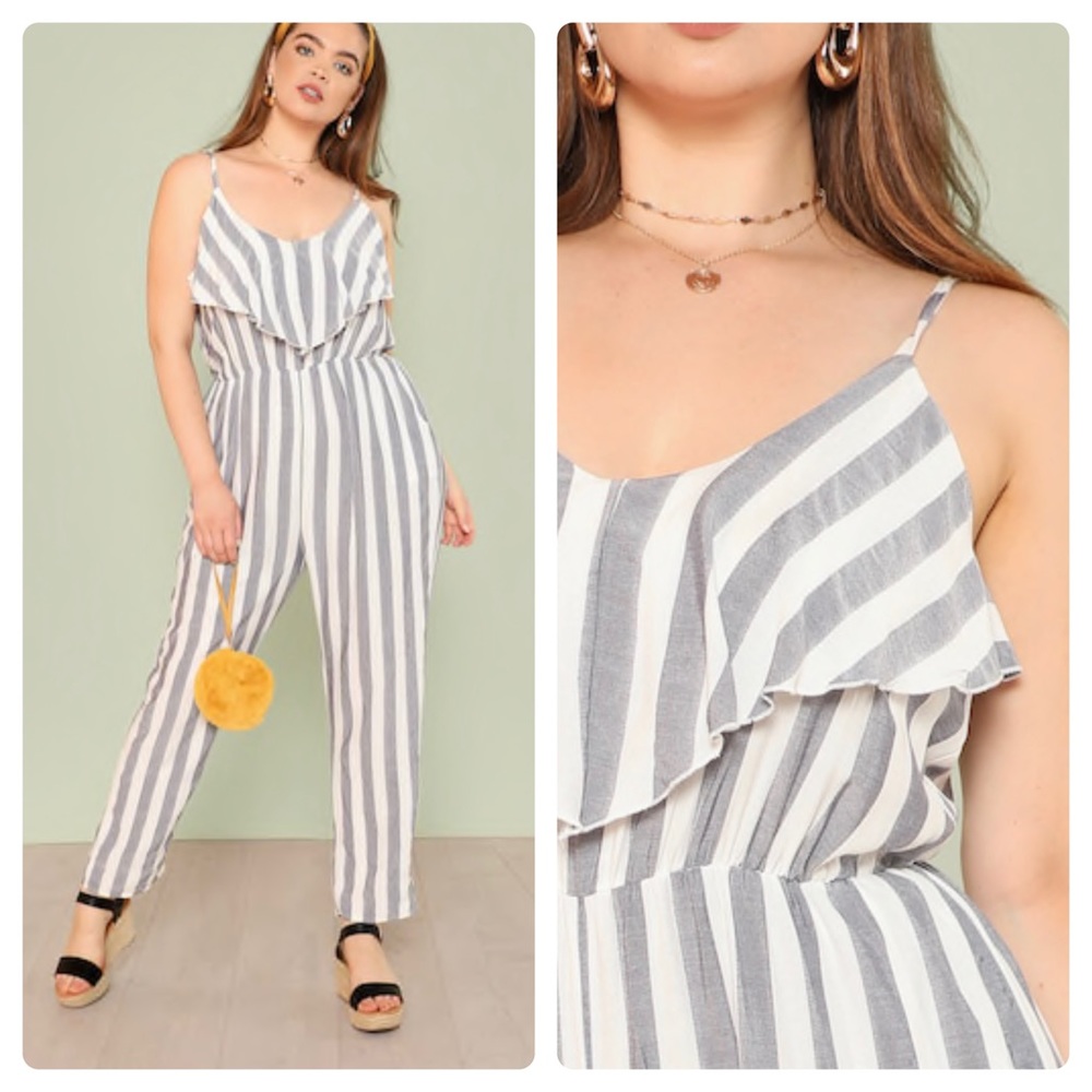 Striped Ruffle Jumpsuit